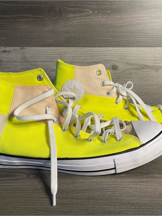 Converse Other - Converse High Top Sneakers in Neon Yellow and Cream